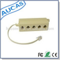 RJ11 Tomada Modular de 5 Vias Jack Modular Cabo de Telefone Cabo do Conector do Divisor do Adaptador